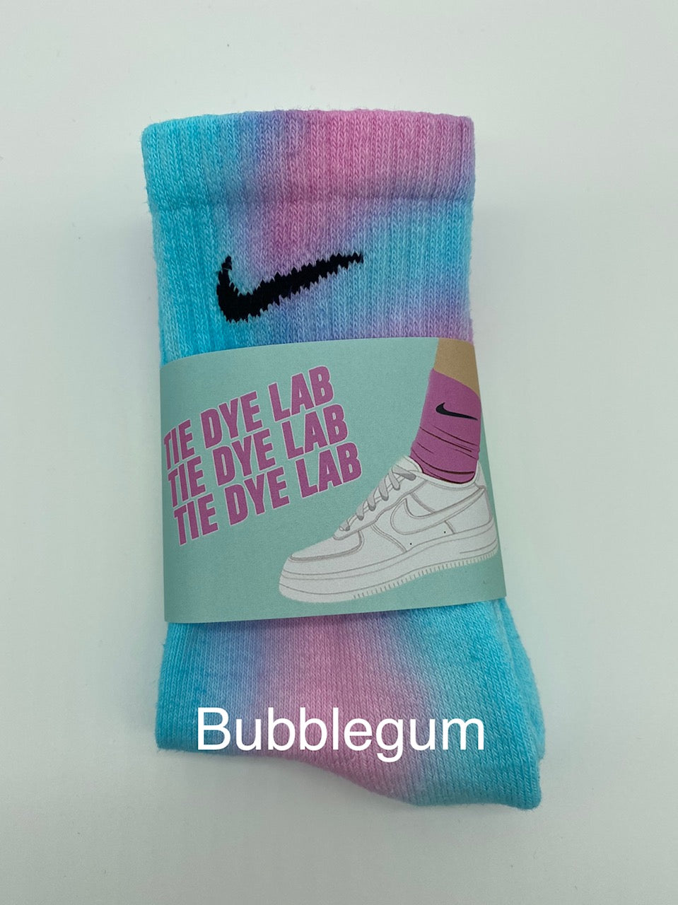 Nike Tie Dye Socks in Bubblegum blue and pink