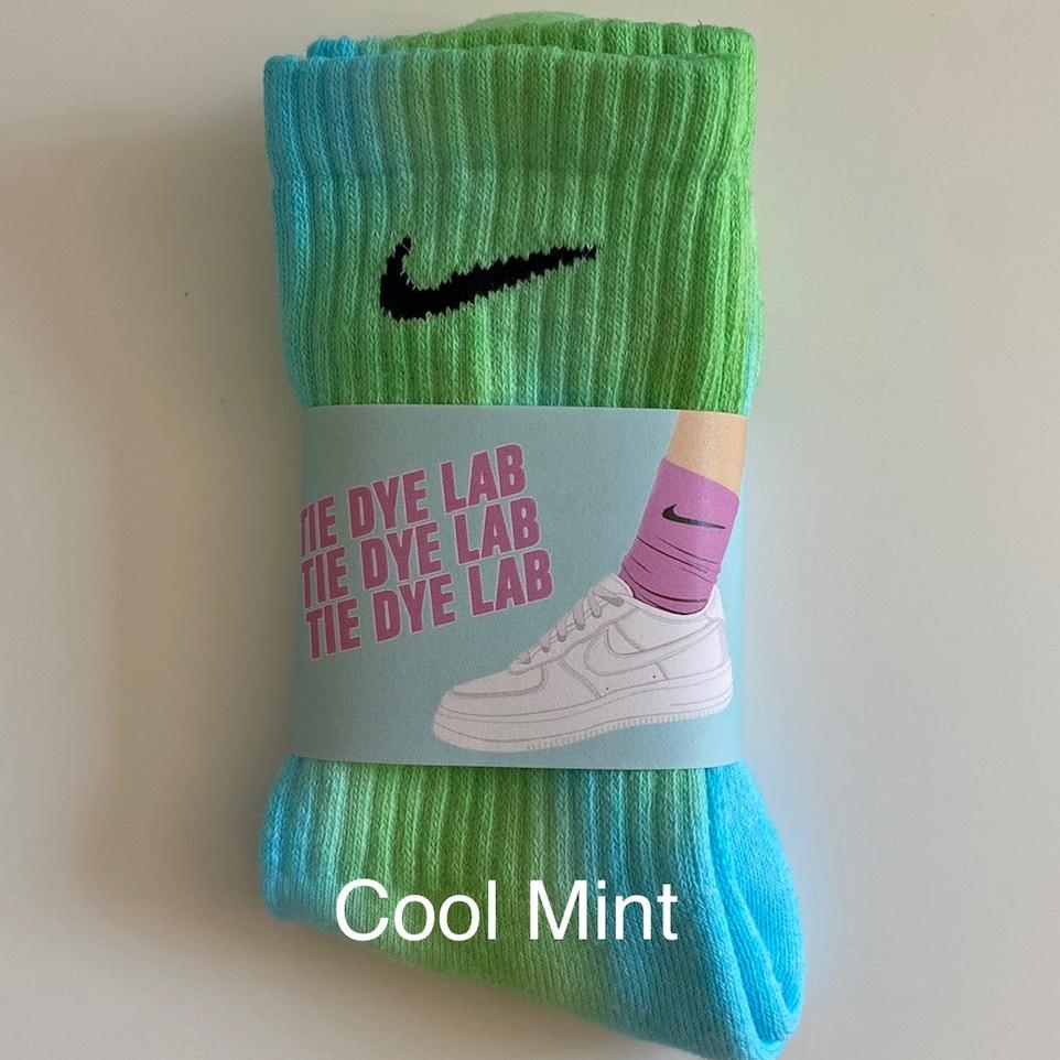 Nike Tie Dye Socks in Cool Mint blue and green