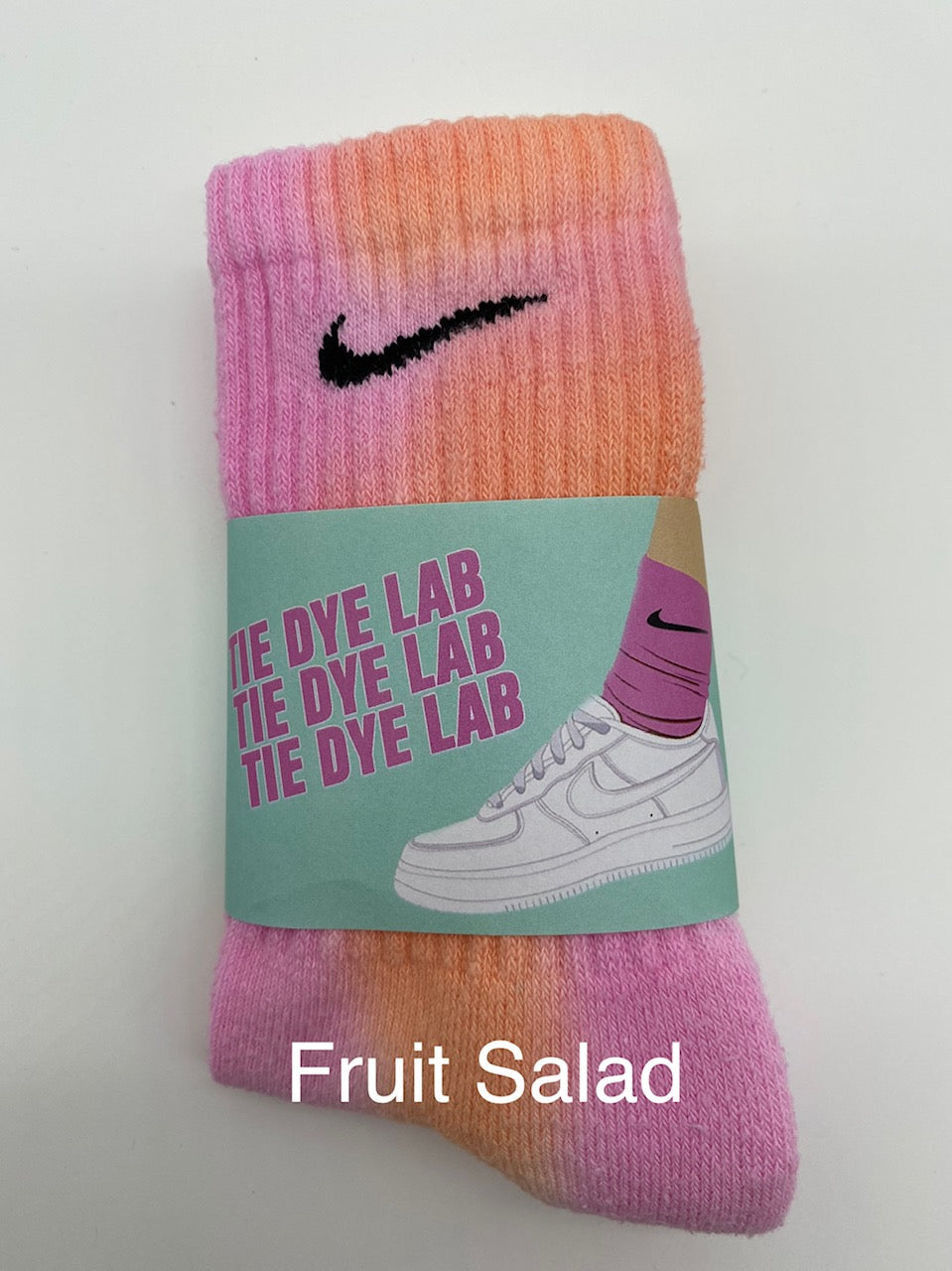 Nike Tie Dye Socks in Fruit Salad pink and orange