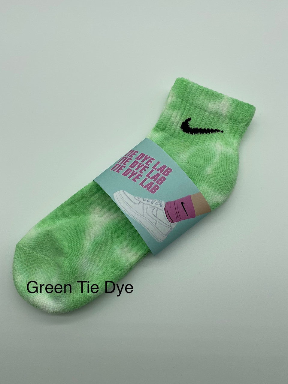 Green tie dye Nike ankle sock