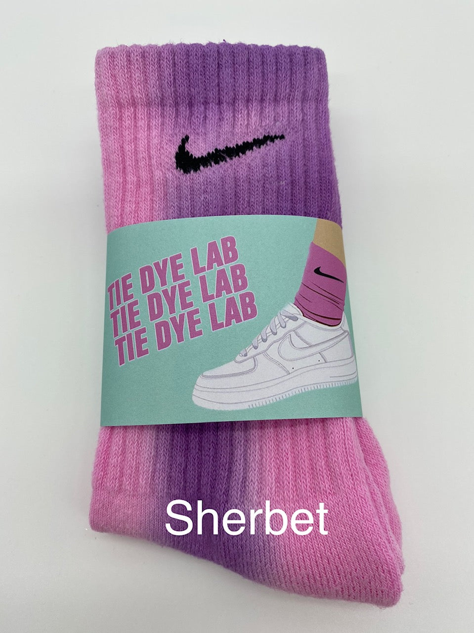 Nike Tie Dye Socks in Sherbet pink and purple