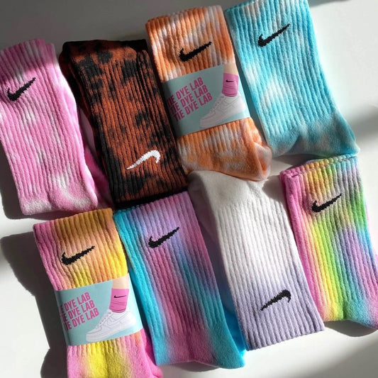 mixed group of Nike tie dye socks