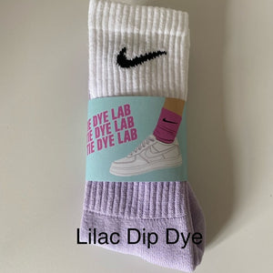 Lilac dip dye nike socks