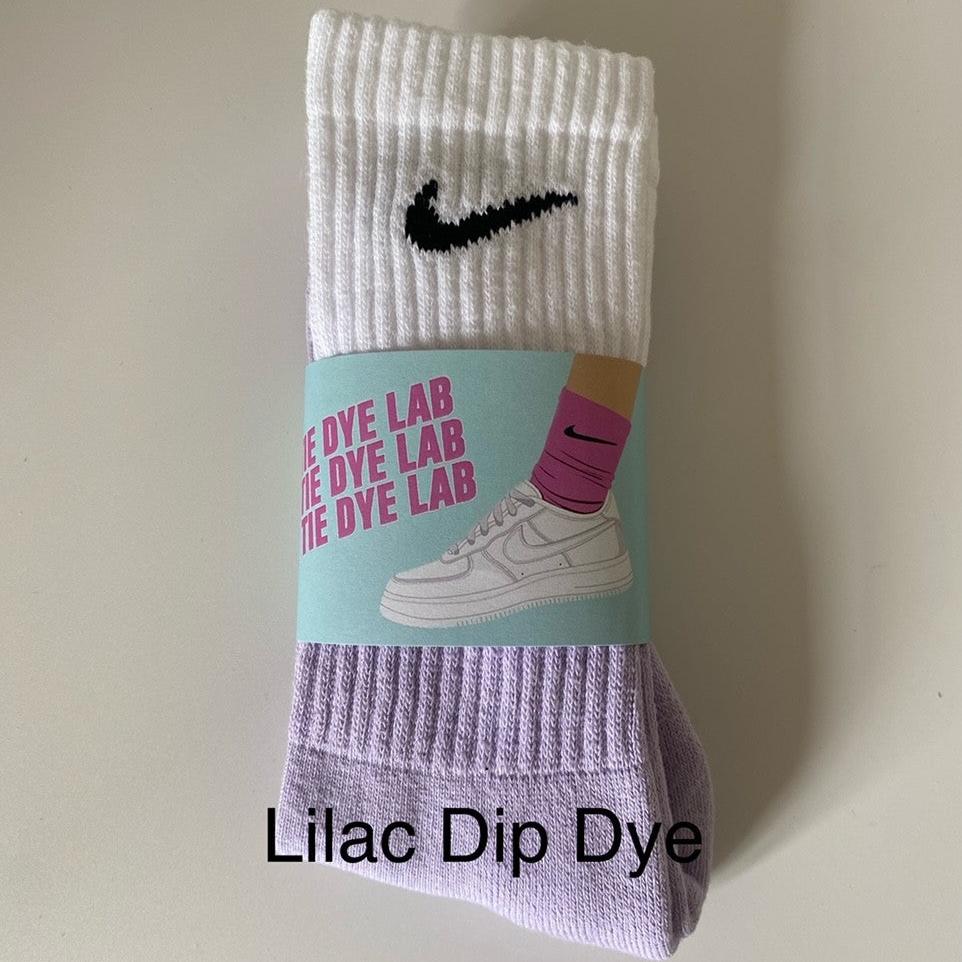 Nike dip dye lilac and white socks