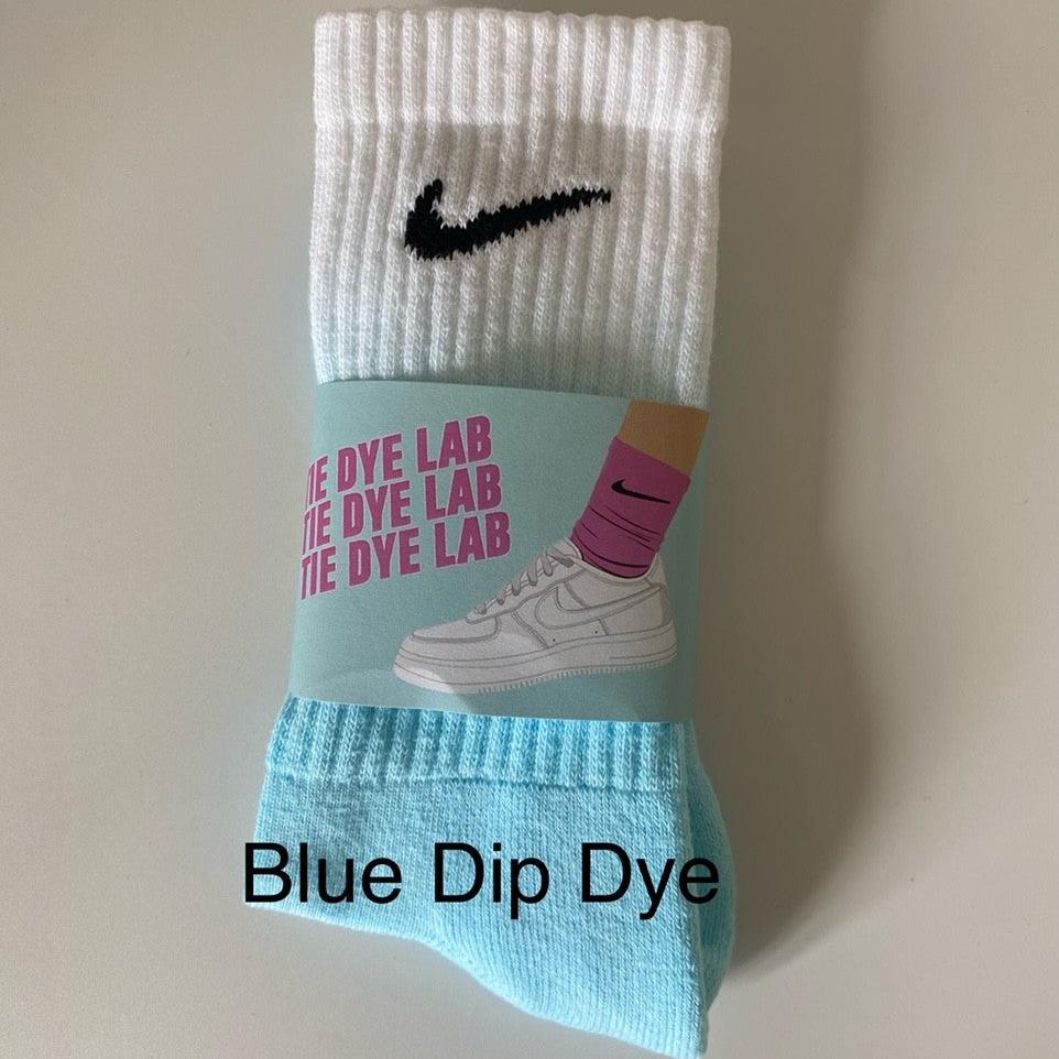 Nike dip dye blue and white socks