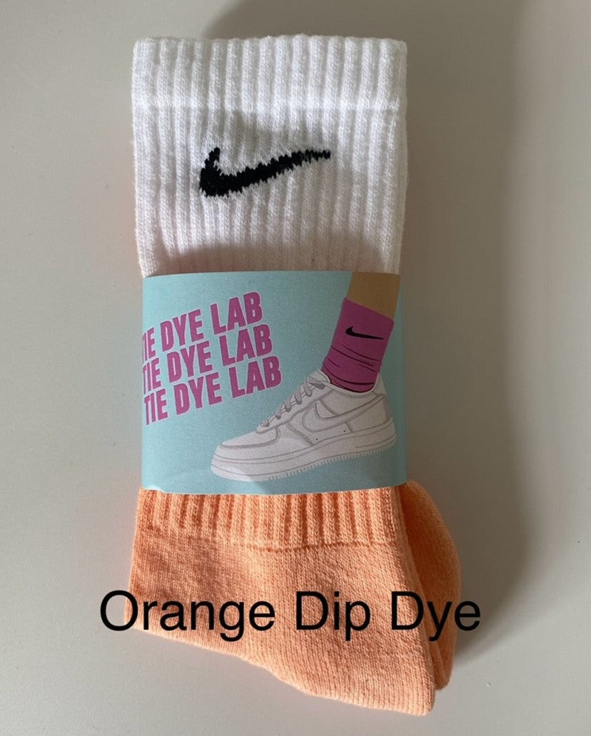 Orange Dip dye nike socks