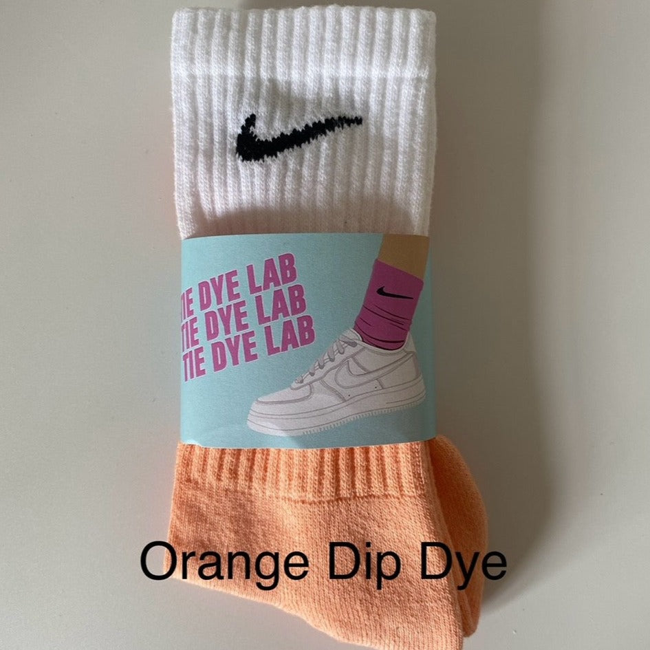 Orange dip dye nike socks