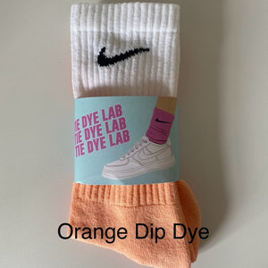 Orange dip dye nike socks