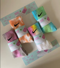 Load image into Gallery viewer, Nike tie dye socks good luck lucky socks
