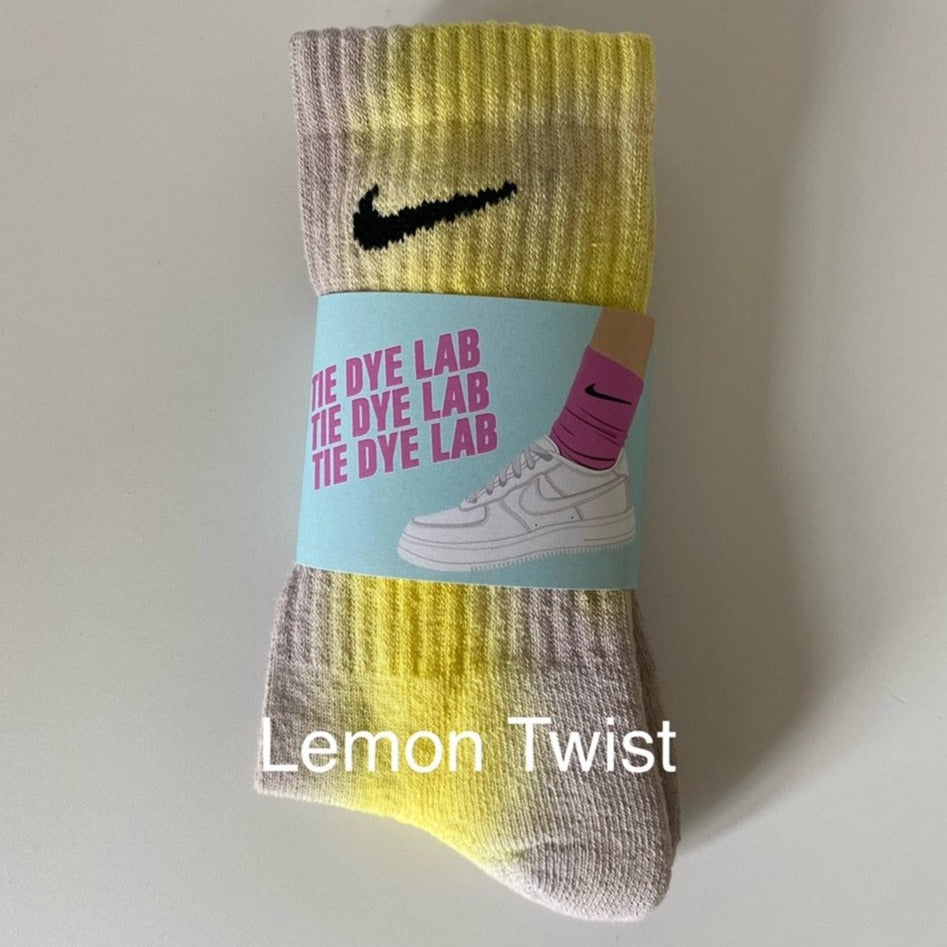 Nike tie dye Lemon Twist socks grey and yellow