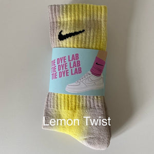 Nike tie dye lemon twist sock grey and yellow