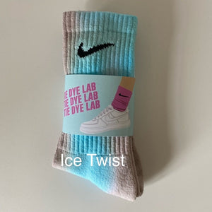 Nike tie dye ice twist sock grey and blue