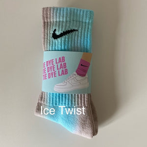 Ice twist nike tie dye socks grey and blue