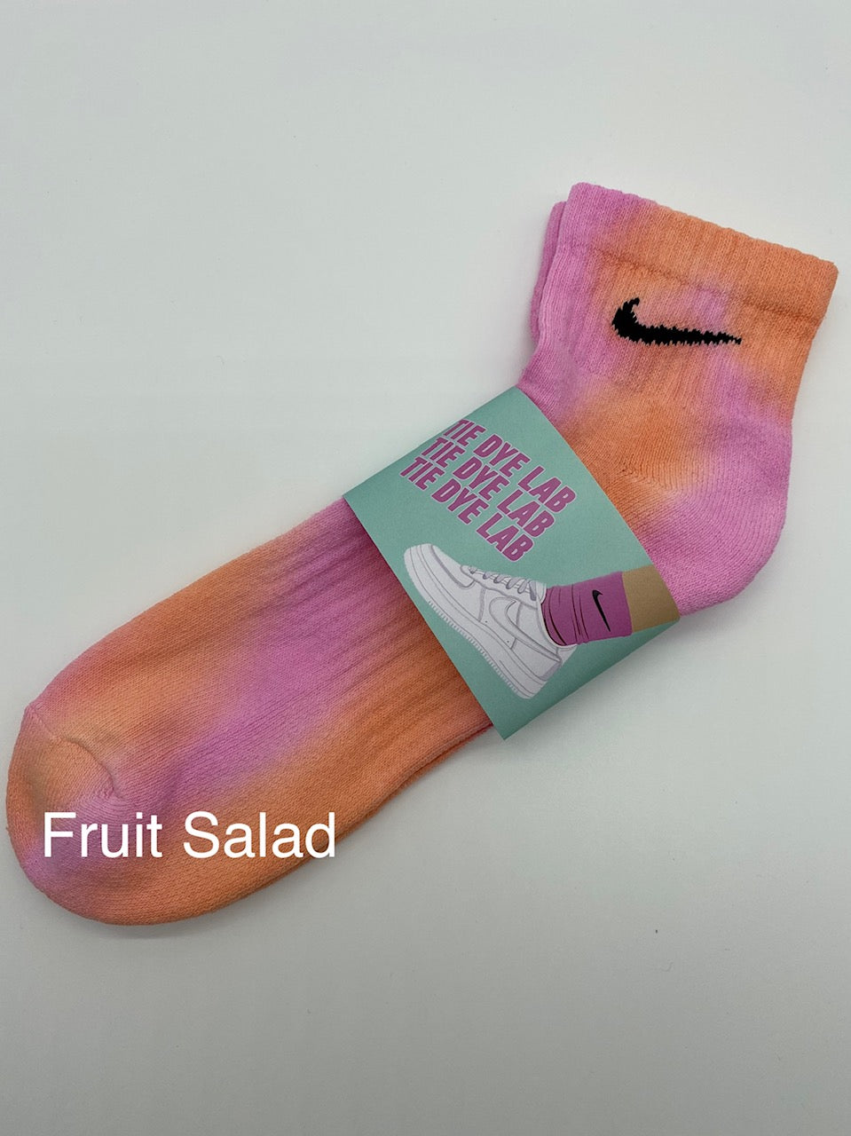 Nike tie dye ankle sock fruit salad pink orange