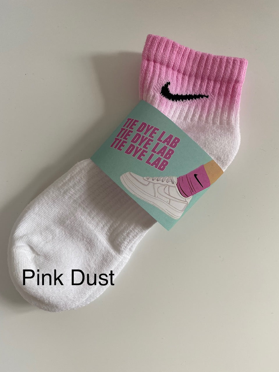 Pink dust Nike tie dye ankle sock