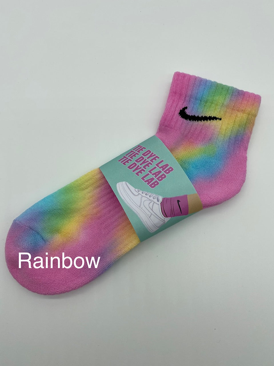 Rainbow Nike tie dye ankle sock